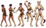  2016 abs alpha_channel anthro athletic barefoot black_hair bottomwear breasts clothing dark_skin felid female growth hair hand_on_arm hi_res human human_to_anthro lion mammal muscle_growth naturally_censored navel open_mouth pantherine pawpads scissorsrunner sequence shirt short_hair shorts simple_background smile snout solo species_transformation standing surprise tank_top topwear torn_clothing transformation transparent_background 