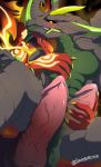  2019 absurd_res agni_(dragalia_lost) balls cygames dragalia_lost dragon flowerdragon handjob hi_res horn male male/male nude penile penis scales sex vayu_(dragalia_lost) video_games 