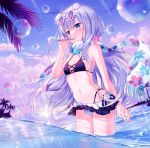  animal_ears bikini cleavage jimmy megane swimsuits wet 