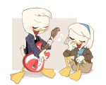  2019 anatid anseriform avian bird brother brother_and_sister clothing della_duck disney donald_duck duck ducktales ducktales_(2017) duo female guitar hi_res male musical_instrument sibling sister たけっこ 