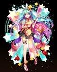  +_+ 1girl :d black_ribbon black_skirt blue_eyes blue_hair blush bow bracer earrings erica_(soccer_spirits) full_body hair_bow hair_ornament hairband hairclip highres jewelry long_hair looking_at_viewer multicolored_hair official_art open_mouth pink_bow pink_hair puffy_short_sleeves puffy_sleeves red_ribbon ribbon serin199 short_sleeves skirt smile soccer_spirits solo standing star star_earrings star_print tassel thigh_ribbon two-tone_hair white_bow white_footwear white_hairband 