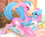  2019 accessory aloe_(mlp) blue_hair blush clothed clothed_feral clothing collar duo equid equine female female/female feral feral_on_feral friendship_is_magic hair headband incest legwear lotus_(mlp) lying mammal my_little_pony omiart on_back open_mouth open_smile panties panty_pull pink_hair pussy sibling sister sisters smile stockings thigh_highs twincest twins underhoof underwear undressing 