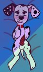  101_dalmatian_street 101_dalmatians anatomically_correct animal_genitalia animal_penis balls blush canid canine canine_penis canis collar d0ttko dalmatian disney domestic_dog dylan_(101_dalmatians) erection hi_res male mammal penis solo 