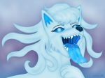  absurd_res alolan_ninetales ambiguous_gender blue_eyes blue_insides blue_tongue bodily_fluids canid canine drooling emu34b feral hi_res lucia_(emu34b) mammal mouth_shot multi_tail ninetales nintendo paws pok&eacute;mon pok&eacute;mon_(species) regional_variant saliva snow solo tongue tongue_out vector video_games 