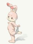  anthro apluss arcade_bunny blush briefs butt chibi clothing fur hi_res lagomorph leporid male mammal nintendo nude pink_fur rabbit slightly_chubby solo underwear undressing video_games 