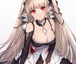  .com anthropomorphism azur_lane blonde_hair bow breasts cleavage cropped formidable_(azur_lane) goth-loli gradient lolita_fashion long_hair red_eyes twintails white 