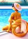  absurd_res big_breasts big_butt blush breasts butt felid female hi_res huge_breasts jaguar mammal nipples nude pantherine pool_(disambiguation) shy solo thick_thighs winter_nacht 