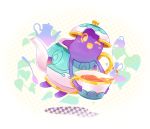  @_@ blush cup leaf one_eye_closed open_mouth pokemon pokemon_(creature) pokemon_(game) pokemon_swsh polteageist purple_skin putto solo teacup teapot traditional_media watercolor_(medium) white_background 