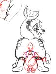  2019 ampharos anthro balls big_butt blush butt cuchufleh_(character) cuchuflehest feral from_behind_(disambiguation) hi_res kaiser_(thiccvally) legendary_pok&eacute;mon looking_at_viewer male monochrome nintendo open_mouth pok&eacute;mon pok&eacute;mon_(species) raised_tail rear_view silvally simple_background size_difference smile video_games 