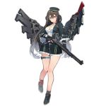  1girl armor bangs bare_legs benelli_m1014 black_hair blush brown_eyes closed_mouth coat criss-cross_halter ddal full_body girls_frontline gun hair_between_eyes hair_ornament halterneck hat heterochromia italian_flag italy legs long_hair looking_at_viewer m1014_(girls_frontline) official_art red_eyes shoes shotgun sidelocks solo standing thighs transparent_background trigger_discipline very_long_hair weapon x_hair_ornament 