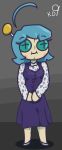  animate_inanimate blush clothing dress humanoid krackdown9 living_plushie not_furry plushie standing tezuka_(krackdown9) 