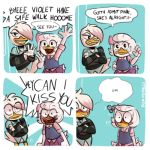  1:1 anatid anseriform avian better_version_at_source bird blush clothing comic disney doritofalls duck ducktales ducktales_(2017) lena_(ducktales) low_res webby_vanderquack 