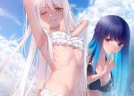  2girls asaba0327 bikini blonde_hair long_hair navel orange_eyes original swimsuit 