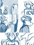  2019 animal_humanoid anthro canid canid_humanoid canine canine_humanoid canis clothed clothing conditional_dnp database_error_(twokinds) eyewear female fur glasses hair human humanoid keidran male mammal mammal_humanoid monochrome raine_silverlock roselyn_(twokinds) sketch tom_fischbach twokinds webcomic wolf 