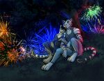  anthro beleoci cheetah clothed clothing edron eva felid feline female fireworksstripes green_eyes male mammal pantherine scar sitting sleeping tiger 