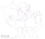  anal anal_vore big_butt butt huge_butt human legendary_pok&eacute;mon mammal nintendo pok&eacute;mon pok&eacute;mon_(species) raised_tail reshiram size_difference video_games vore weasselk 