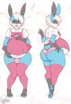 2018 5_fingers bed bedroom_eyes belly big_belly big_butt black_fur blue_eyes blue_fur blush bottomwear bow bulge butt clothing cuccokingu fingers fur hair half-closed_eyes hand_on_stomach hi_res lagomorph leggings legwear leporid lingerie long_ears looking_at_viewer lying male male_pregnancy mammal navel on_back on_side outie_navel pads_(disambiguation) panties pregnant rabbit seductive solo teeth thick_thighs underwear white_fur white_hair wide_hips winston_(roller-2009) 
