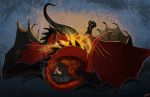  cullingus digital_media_(artwork) dragon duo fire garlic_(character) nude scalie stardragon102 
