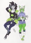  absurd_res anthro broly canid canine canis cheelai dragon_ball dragon_ball_z dragonballsuper dreadwolfclaw1990 felid feline female female/female hi_res lynx mammal samantha_daring sitting sybil_mccready wolf 