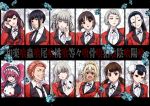  aqua_lipstick graphite_(medium) hair_ornament highres ikishima_midari jacket kakegurui lips lipstick makeup mechanical_pencil momobami_kirari pencil poker_chip red_jacket red_suit saotome_meari sasaya suit_jacket suzui_ryouta thumb_ring totobami_terano traditional_media 