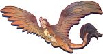  2019 absurd_res ambiguous_gender bow_tie canid canine digital_media_(artwork) dis dragon feathered_wings feathers feral flying fox fur golden_griffiness(artist) hi_res hybrid mammal simple_background smile solo wings 