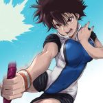  1girl aragaki_nagisa hanebado! hanesaki_ayano solo sweat yazwo 