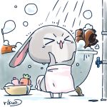  1:1 bathtub bubble canid canine carrot_pen disney female fox judy_hopps lagomorph leporid mammal rabbit rikuo_(artist) shower towel zootopia 