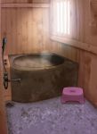  abubu bathroom bathtub no_humans original shower_head steam stool water window 