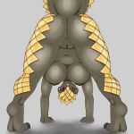  1:1 all_fours anthro armadillo big_breasts big_butt blackbetty breasts butt claws female looking_at_viewer mammal nipples one_eye_closed penny pussy scales smile solo spec_pangolin spread_legs spreading upside_down wink xenarthran 