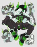  anthro beverage black_skin breasts clothing demon digital_media_(artwork) energy_drink female fingers green_eyes hair hat headgear headwear hi_res horn humanoid humanoid_pointy_ears inoblit long_hair looking_at_viewer monster-chan monster_energy open_mouth sharp_teeth siren smile solo starbucks starbucks_siren stb-chan teeth tongue white_hair 