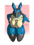  &lt;3 2019 absurd_res annoyed anthro areola big_breasts big_ears blue_fur blush breast_grab breasts canid canine chest_tuft clothed clothed/nude clothing crunchyspoon digital_media_(artwork) ear_tuft exposed_breasts eyebrows eyelashes female female_focus fingers fluffy frown fur glistening glistening_eyes hand_on_breast hi_res high-angle_view kneeling leggings legwear light long_tail looking_at_viewer looking_up lucario mammal multicolored_fur nintendo nipples nude partially_clothed pink_areola pink_nipples pok&eacute;mon pok&eacute;mon_(species) presenting presenting_breasts red_eyes signature simple_background sitting snout solo spikes thick_thighs tuft video_games voluptuous wide_hips yellow_fur 