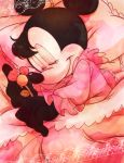  2012 anthro bed black_nose clothing disney eyes_closed female mammal marezon-m minnie_mouse mouse murid murine pillow rodent sleeping smile solo 