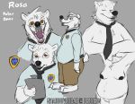  breasts clothing conditional_dnp eyewear female glasses hi_res mammal necktie open_mouth polar_bear uniform ursid ursine wolftacos 