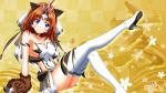  1girl 2019 blue_eyes boots brown_hair chinese_zodiac highres mikuri_ouda nengajou new_year original short_hair thigh_boots thighhighs wallpaper year_of_the_pig 