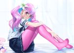  cl hololive minato_aqua pantyhose pink_eyes pink_hair school_uniform twintails 