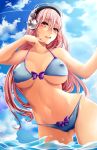  bikini cameltoe erect_nipples headphones katrina_lynn sonico super_sonico swimsuits underboob wet 