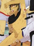  4boys abs anal armpit armpit_sex armpits baseball baseball_uniform battikoi blush boy briefs brown_eyes brown_hair censored clenched_hand cum cum_in_ass cum_on_boy erection fist foursome gangbang grimace group_sex highres izumi_nekotsuki male male_focus multiple_boys muscle oral pants_around_leg pants_around_one_leg pants_down penis penis_in_male_anus pointless_censoring resfrio shirt_lift short_hair sportswear testicles underwear undressing yaoi 