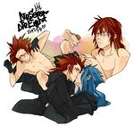  2boys axel blue_hair cum kingdom_hearts kiss kissing male male_focus multiple_boys penis pointy_ears red_hair saix source_request yaoi 