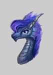  alternate_species blue_eyes blue_hair dragon female friendship_is_magic hair hi_res horn my_little_pony plainoasis portrait princess_luna_(mlp) slit_pupils solo 