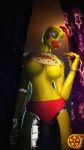  2019 3d_(artwork) animatronic anthro avian big_breasts bird breasts chica_(fnaf) chicken clothing crossgender curtains digital_media_(artwork) female five_nights_at_freddy&#039;s food galliform gallus_(genus) hair hi_res looking_at_viewer machine mammal nipples nude panties phasianid pizza robot sfrogue solo source_filmmaker underwear video_games 