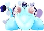  ! areola belly big_areola big_belly big_breasts big_nipples blue_eyes blue_hair bodily_fluids breasts collar dragon excessive_lactation female hair hi_res horn huge_breasts hyper hyper_belly lactating long_hair long_tail milk navel nipples non-mammal_breasts nude obese overweight scalie simple_background solo surprise tehbuttercookie thick_tail thick_thighs wings 