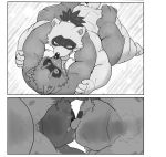  2019 anthro butt canid canine duo french_kissing hi_res hug humanoid_hands kissing male male/male mammal moobs nipples overweight overweight_male raccoon_dog rockmai3 sengoku_puzzle sex tanuki tokugawa_ieyasu 