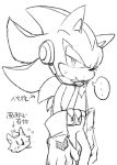  ... anthro belt black_and_white canid canine canis clothing custom_character_(sonic_forces) duo eulipotyphlan gloves handwear headgear headphones headset hedgehog japanese_text male mammal monochrome shadow_the_hedgehog sikai sketch sonic_(series) sonic_forces text wolf 