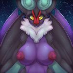  2019 anthro anthrofied areola breasts cheezayballz front_view hi_res looking_at_viewer mammal nintendo nipples noivern pok&eacute;mon pok&eacute;mon_(species) smile solo video_games yellow_eyes 
