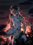  2019 5_fingers anthro brown_hair cheetah eyes_closed eyewear felid feline fingers fur glasses hair lukiri male mammal sitting solo spots spotted_fur 