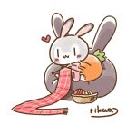  &lt;3 :3 blush clothed clothing cushion disney female judy_hopps knitting lagomorph leporid mammal rabbit rikuo_(artist) scarf signature simple_background sitting solo vertical_bar_eyes white_background zootopia 