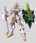  commentary full_body gen_8_pokemon grey_background gundam highres mechanization no_humans pokemon pokemon_(game) pokemon_swsh shield simple_background sirfetch&#039;d standing weapon yang-do 