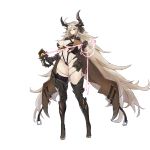 1girl armor bikini_armor boots breasts chained_wrists cleavage faucre full_body gauntlets hair_between_eyes large_breasts last_origin light_brown_hair looking_at_viewer official_art pauldrons red_eyes shoulder_spikes solo spikes thigh_boots thighhighs whip 