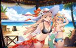  2girls beach bikini final_gear hat l.bou swimsuit tagme_(character) 