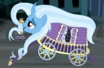  &lt;3 absurd_res asian_mythology badumsquish bound cart dialogue duo east_asian_mythology english_text equid equine female friendship_is_magic hair hi_res horn horse japanese_mythology living_machine living_vehicle machine male mammal monster my_little_pony mythology oboroguruma pony prehensile_hair quibble_pants_(mlp) text trixie_(mlp) unicorn vehicle wagon window yōkai 